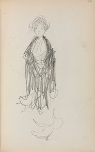 Italian Sketchbook: Standing Woman with Shawl Page 54 by Maurice Brazil Prendergast