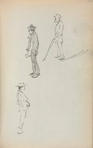 Italian Sketchbook: Three Standing Men page 44, 1898-1899