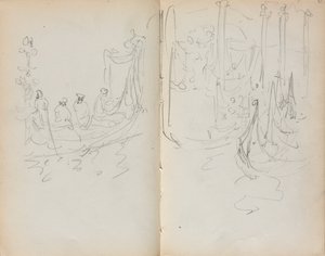 Italian Sketchbook: Venetian Harbor View page 31 & 32, 1898-1899
