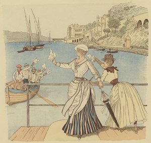 Monte Carlo, Saying Farewell to the Fishermen by Maurice Charles Mathieu Bonvoisin