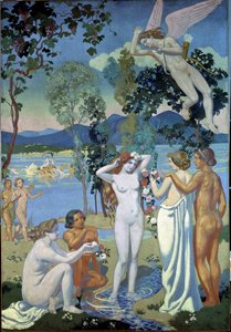 The Story of Psyche (Panel 1: Eros Struck by the Beauty of Psyche) by Maurice Denis