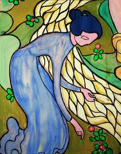 Woman at the Brook, Sketch for a Stained Glass Window