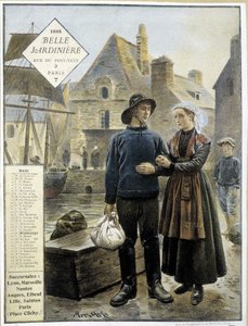 The departure of Breton fishermen for Newfoundland - store calendar La Belle Jardinière