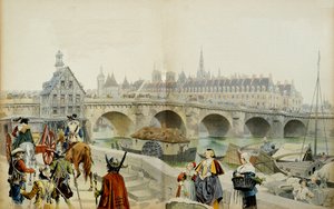 Exiled to the Castle of Blois by His Son Louis XIII, Marie de Medicis and Her Suite Left Paris in 1617 by Maurice Leloir