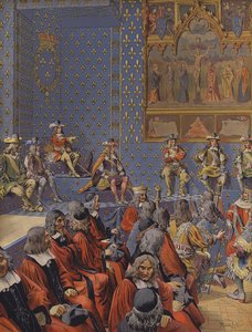 King Louis XIV Sitting in Boots at Parliament