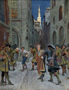 War of the Spanish Succession: The Capture of the Francois of Neufville de Villeroy (1644-1730) during the capture of Cremona by the troops of Prince Eugene (Eugene Francois de Savoie (1663-1736), in 1702. Chromotypography in Le Roy Soleil