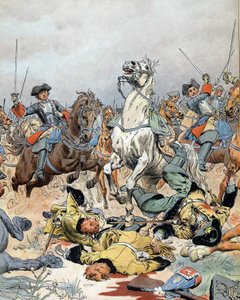 War of the Spanish Succession: the last charge of the French cavalry at the Battle of Malplaquet (Belgium) on September 11
