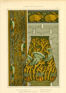 Art Nouveau Nature Motifs: Birds, Marine Life and Insects