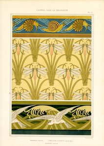 Borders and Surface Patterns with Marine Animals, Dragonflies and Seagulls