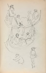 Italian Sketchbook: Two Gondolas with Figures
