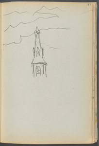 Sketchbook- The Granite Shore Hotel, Rockport, page 061: Church Spire with Sky
