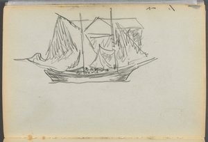 Sketchbook- The Granite Shore Hotel, Rockport, page 098: Sailboat
