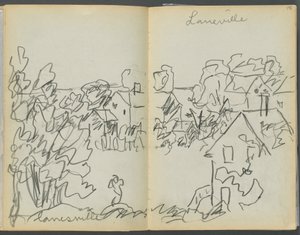 Sketchbook - The Granite Shore Hotel, Rockport, page 144 & 145: "Lanesville"