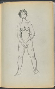 Sketchbook - The Granite Shore Hotel, Rockport, page 169: Female Nude by Maurice Prendergast