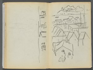 Sketchbook- The Granite Shore Hotel, Rockport, page 174 & 175: Houses by Maurice Prendergast