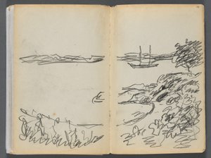 Sketchbook- The Granite Shore Hotel, Rockport, page 180 & 181: Shore line by Maurice Prendergast