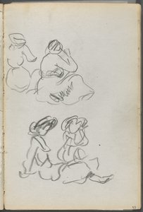 Sketchbook, The Dells, No. 127, page 093: Seated Figures