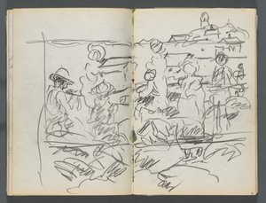 Sketchbook: The Dells, No. 127, Figures in a Landscape (page 098 & 99)