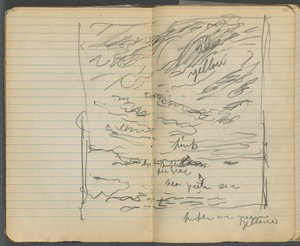 Sketchbook, page 152 & 153: View of the Sea with Color Notations
