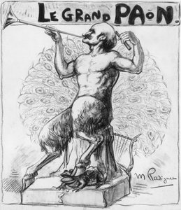 The Big Peacock, Cartoon by Maurice Radiguet of Edmond Rostand