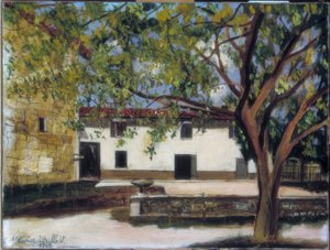 Courtyard of a Farmhouse in Limas by Maurice Utrillo