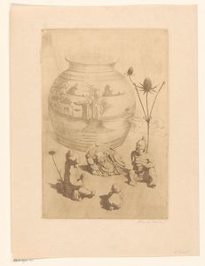 Chinese Vase with Four Small Figures