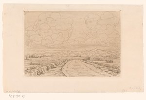 Country Road Through Landscape with Hills on the Horizon by Maurits van der Valk