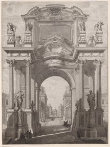 An Architectural Capriccio with a Triumphal Arch