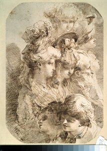 Studies of Eight Heads by Mauro Gandolfi