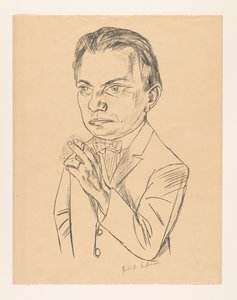 Self-Portrait with Cigarette by Max Beckmann (signed by artist)
