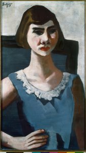 Portrait of Quappi in Blue by Max Beckmann