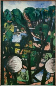 View of the Zoo with White Spheres (Park Picture) by Max Beckmann