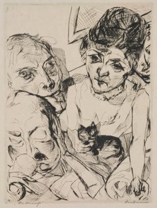 Evening (Self-Portrait with the Battenbergs), plate 10 from the portfolio “Faces” by Max Beckmann
