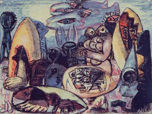 Fantastical Landscape by Max Beckmann