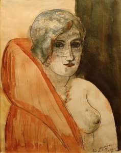 Woman in Fur by Max Beckmann