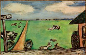 Green Meadow with Cows by Max Beckmann
