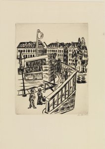 Wooden Bridge (Suburban Street) by Max Beckmann