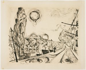 Landscape with Balloon by Max Beckmann