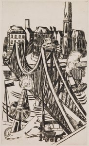 Large Bridge ("Eiserner Steg" in Frankfurt am Main) by Max Beckmann