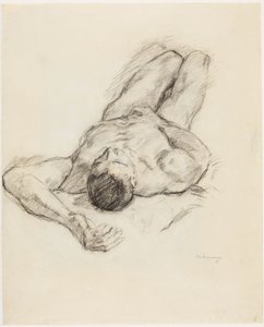 Reclining Male Nude by Max Beckmann