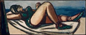 Sleeping on the Beach by Max Beckmann