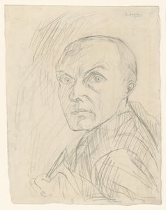 Self-Portrait in Half Profile to the Left by Max Beckmann