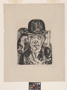 Self-Portrait in Bowler Hat by Max Beckmann