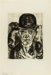 Self-Portrait in Bowler Hat by Max Beckmann