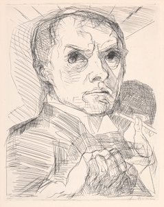 Self-Portrait with Stylus by Max Beckmann