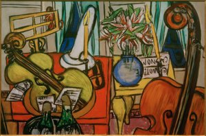 Still Life with Cello and Double Bass by Max Beckmann