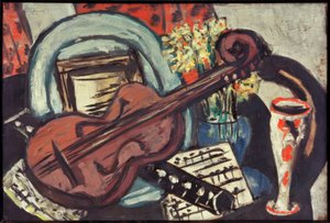 Still Life with Violin and Flute by Max Beckmann