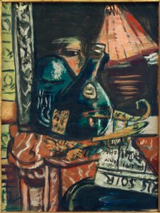 Still Life with Slate Schnapps Bottle and Buddha