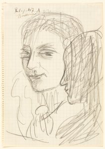 Study of Two Heads by Max Beckmann