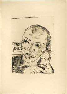 The Barker (Self-Portrait), plate one from Jahrmarkt by Max Beckmann
